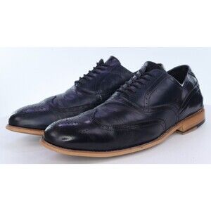 Stacy Adams Men's Wingtip Brogue Dress Shoes Size 11 ( W) Wide Leather Navy Blue